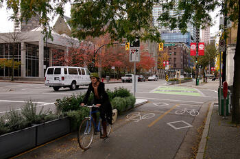bike lane, segregated, Vancouver.jpg bike lane, segregated, Vancouver.jpg
